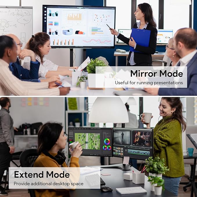 WAVLINK DisplayLink Laptop Docking Station - Quad Monitor 5K/4K @60Hz, 100W Charging - Thunderbolt 4/3, USB-C/A - M1 M2 Mac/Windows/Chrome/Ubuntu - 4 HDMI, 4 DP, 180W Power, SD 4.0 CR, 2.5Gbps LAN