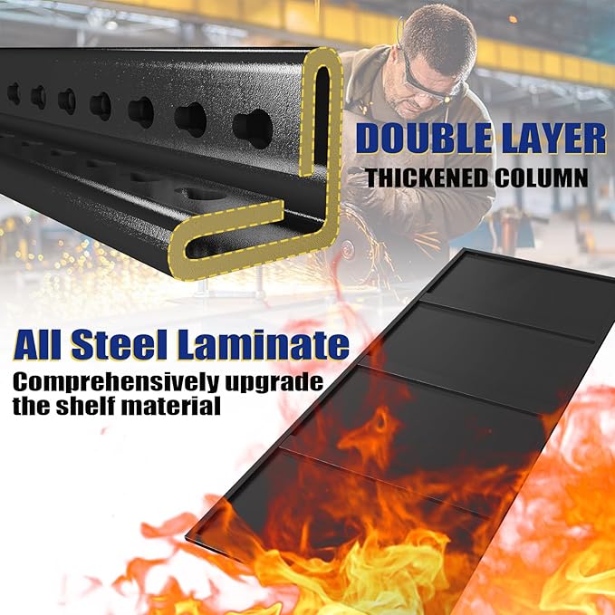 2500LBS Garage Shelving Units and Storage, Heavy Duty Shelf Rack, 5 Tier Shelves for Garage Storage, Metal Adjustable Shelf for Basement, Warehouse and Supermarket