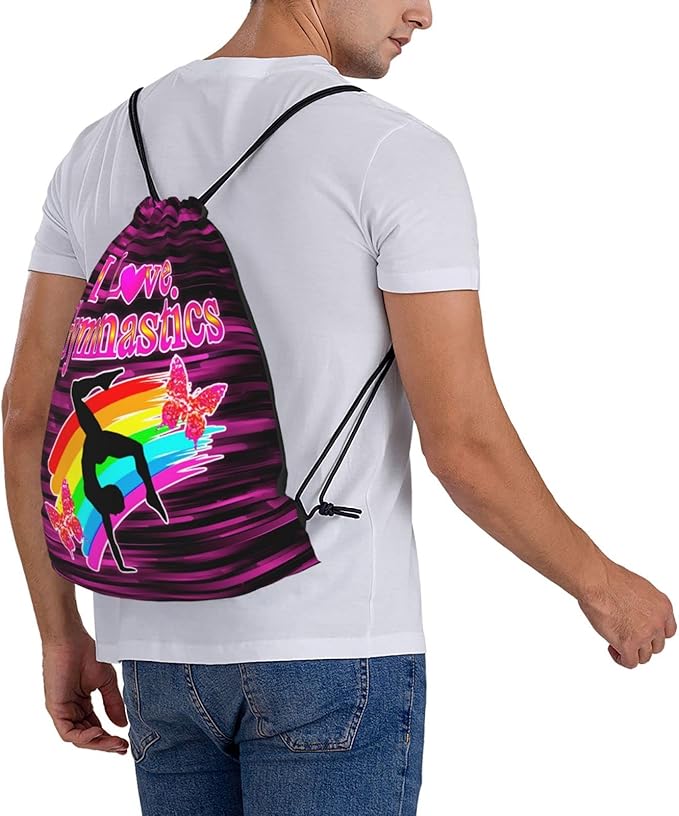 Gymnastics Drawstring Backpack Gym String Bag Drawstring Sackpack Sport For Womens Mens