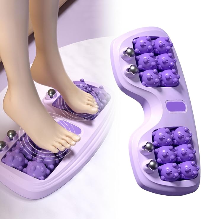 Foot Massager Roller for Plantar Fasciitis Relief, Upgrade Dual Foot Acupressure Massage for Stress Relief and Improved Circulation, Portable Feet Massager Tool for Home Office Use (Purple)