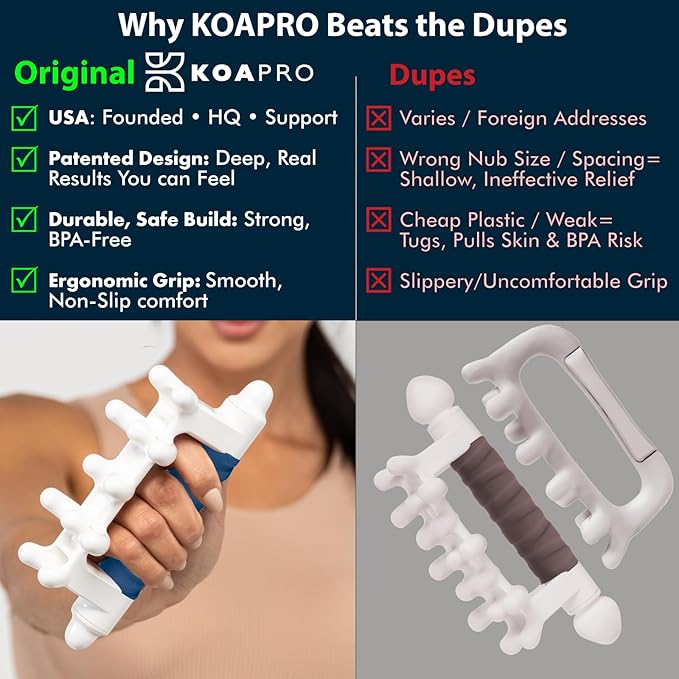 KOAPRO Whole Body Massage Tool - Myofascial Release Tool, Manual Trigger Point and Deep Tissue Massager, Holistic Fascia Health for Cellulite Massage on Legs, Back, and More - Full Body Massage Stick