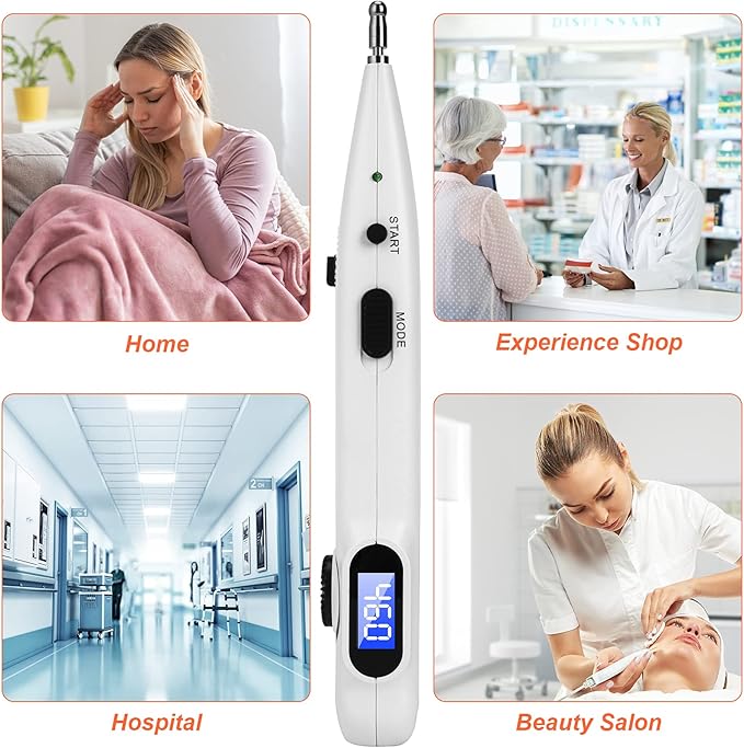 Electronic Acupuncture Pen for Pain Relief and Circulation, Rechargeable Meridian Energy Acupressure Pen Find Acupoints Automatically with 20 Levels Intensity and 3 Modes