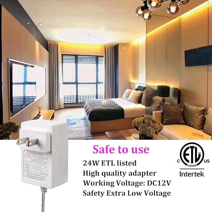 WOBANE LED Strip Lights 32.8ft Warm White, Dimmable Light Strip Kit with Remote and ETL Listed Power Supply, 600 LEDs Supper Bright Tape Lights for Room, Kitchen, Bed, Under Cabinet, Wardrobe, 3000K