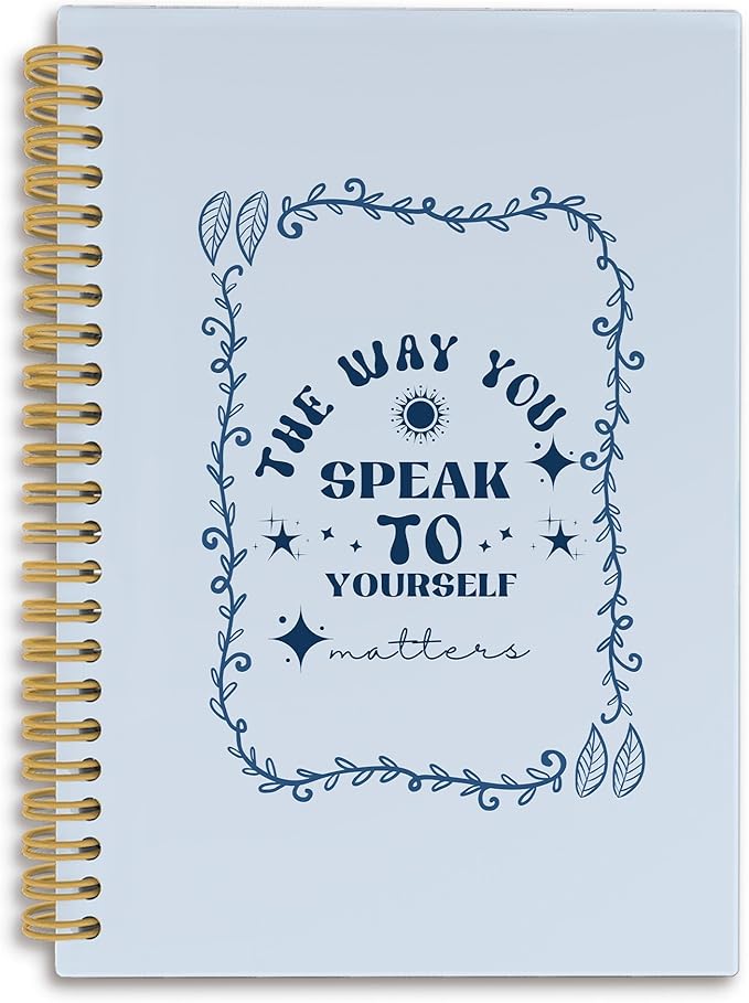 Blue Mental Health Spiral Notebook, Inspirational Positive Journal, Motivational Notebooks for School Work, Therapy Office Supplies, Self Love Gifts for Women, 5.5x8.3 Inch