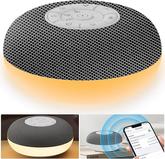 White Noise Machine，Portable Sleep Sound Machine，3 in 1 Bluetooth Sound Machine Night Light White Noise Machine with 39 Soothing Natural Sounds，Sleep Sound Timer for Adults
