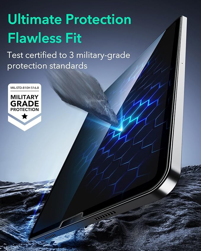 ESR 2 Pack Screen Protector for iPad Pro 12.9 (2022/2021/2020/2018), Tempered-Glass Film with Easy Application Tray, Anti-Scratch, Military-Grade Protection, HD Clarity, Armorite Series