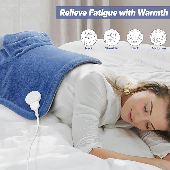 Heating pad for Neck, Back, Shoulder, Cramps Pain Relief, Gifts for Women, Men, Mom, Dad, 4 Auto-Off, Machine Washable, 6 Heat Settings, Ideal for Mother’s Day, Father’s Day, Christmas, Birthdays