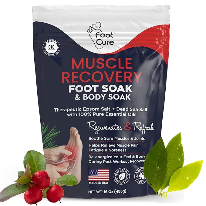 Foot Soak with Epsom Salts – All-Natural Blend for Relaxing Foot Care – Softens Calluses & Refreshes Feet – Invigorating Scent, Spa Pedicure, Made in USA – 16oz (Pack of 1)