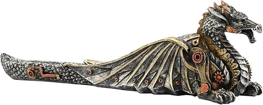 Mechanical Dragon Incense Holder Incense Burner Stick Incense Burner Steampunk Dragon Mystical Sculpture Gothic Decor for Man Cave