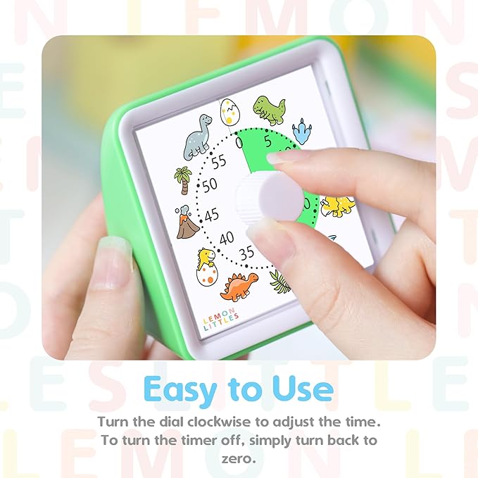 Visual Timer for Kids, Toddler, Autism, ADHD & Preschool Classroom - Animal Silent Countdown Timers - 60 Minute Productivity & Time Management Clock (Dinosaur)