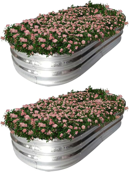 Raised Garden Bed, Raised Beds for Gardening Outdoor for Vegetables and Flowers Ground Planter Box, Galvanized Metal Planter Grow Garden Box,4x2x1ft