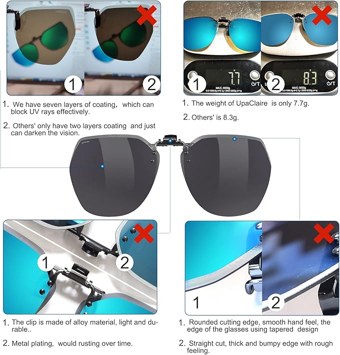 Night Driving Glasses and sunglasses Clip-On, Polarized Glare Reduce, High Definition Vision