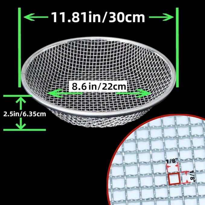 Garden Tool Set, Includes 1/8-inch Mesh Gardening Sifter, Trowel, Transplanter, and Cultivator for Outdoor Gardening, Ergonomic Yard Tool Kit