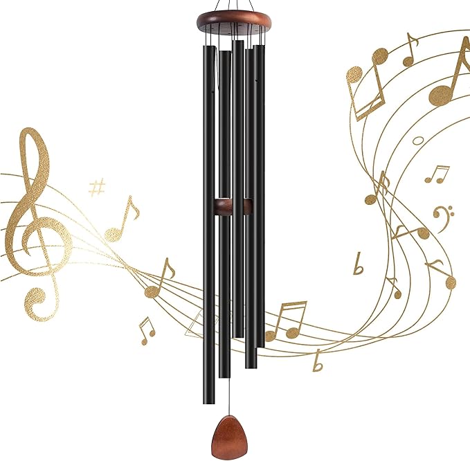 65 Inch Wind Chimes for Outside. Deep Tone Large Wind Chimes with 5 Aluminum Tubes Courtyard Decoration. Windchimes Outdoor Create an Enjoyable Atmosphere & Give Mom a Gift