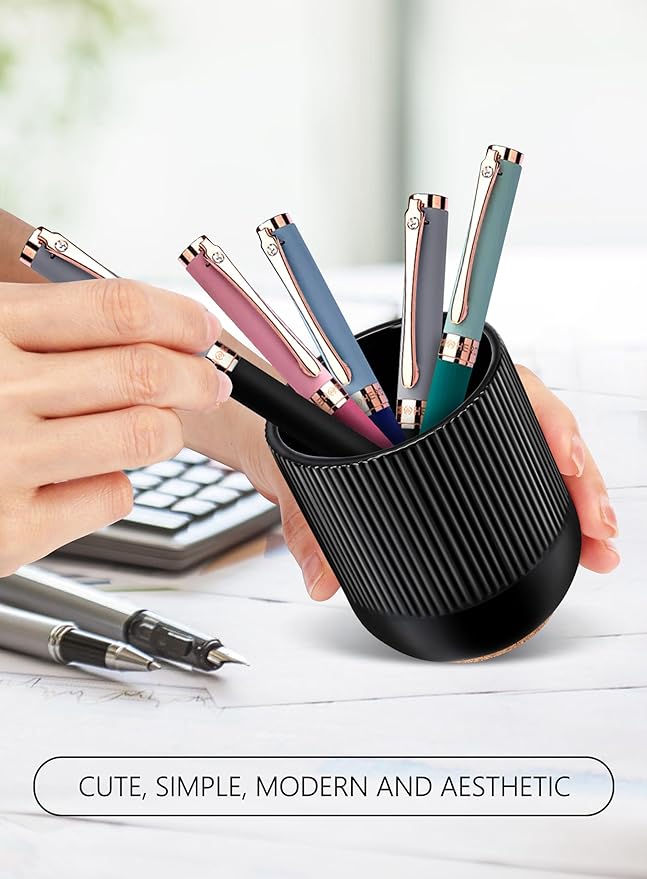 Pen Holder for Desk Aesthetic Ceramic Pencil Holder Cute Desk Accessories for Desk Organizer Modern Pen Cup for Your Office Decor