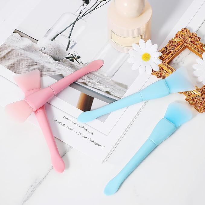 4 Pcs Silicone Face Mask Applicator,Silicone Mask Brush,Soft Face Masks Applicator for Mud,Clay and Spa Treatments, Ideal for Home Facial Care, Beauty Salons