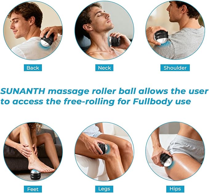 Massage Roller Ball,2-Pack Handheld Massage Therapy and Relax Tool for Sore Muscles,Joint Pain Relief Relaxing,Full Body Deep Tissue Massage