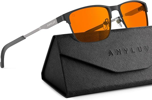 ANYLUV Blue Light Glasses for Men/Women, Lightweight Blue Light Blocking Glasses, Anti-Eye Strain Computer Glasses for Gaming