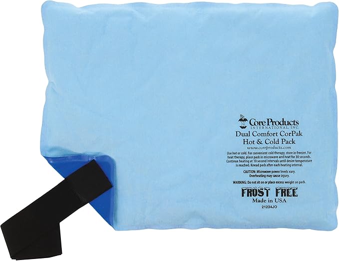 Core Products Dual Comfort CorPak - Reusable hot/Cold Pack for Knee, Back, Shoulder, or Ankle Pain; Use hot or Cold; Made in USA - Size: 10" x 13"