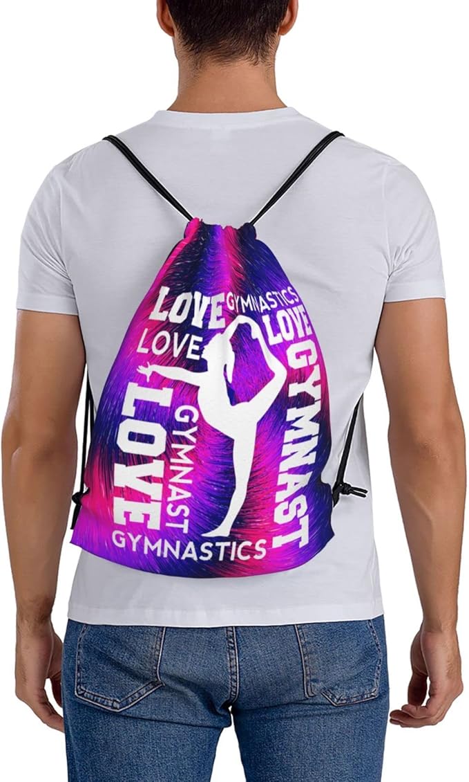 Gymnastics Drawstring Backpack Gym String Bag Drawstring Sackpack Sport For Womens Mens