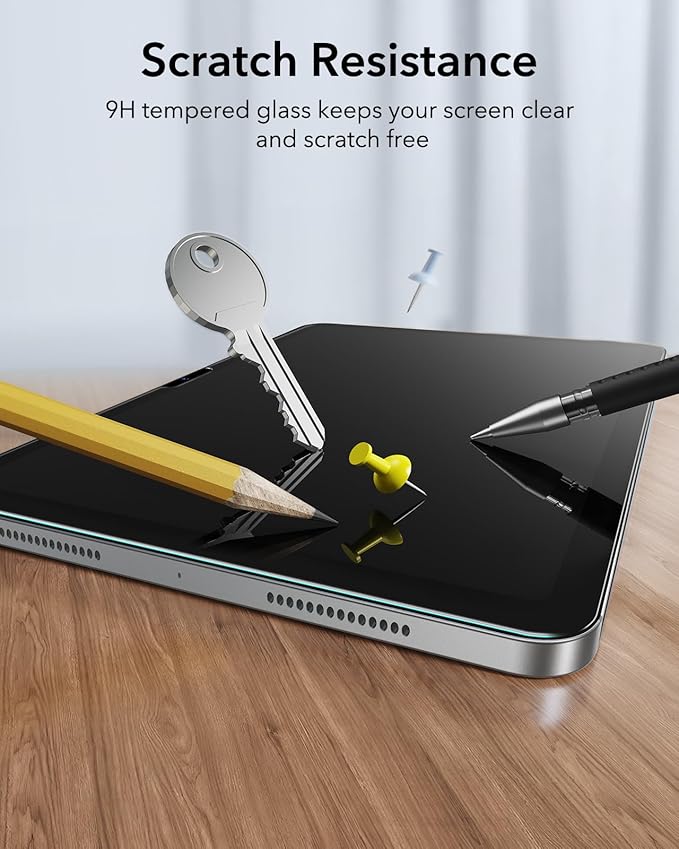 ESR 2 Pack Screen Protector for iPad Pro 13 Inch (M5/M4) 2025/2024, 9H Tempered Glass Film with Ultra Fit Tray, Scratch Resistant, HD Clarity, Bubble Free Application, Apple Pencil Support