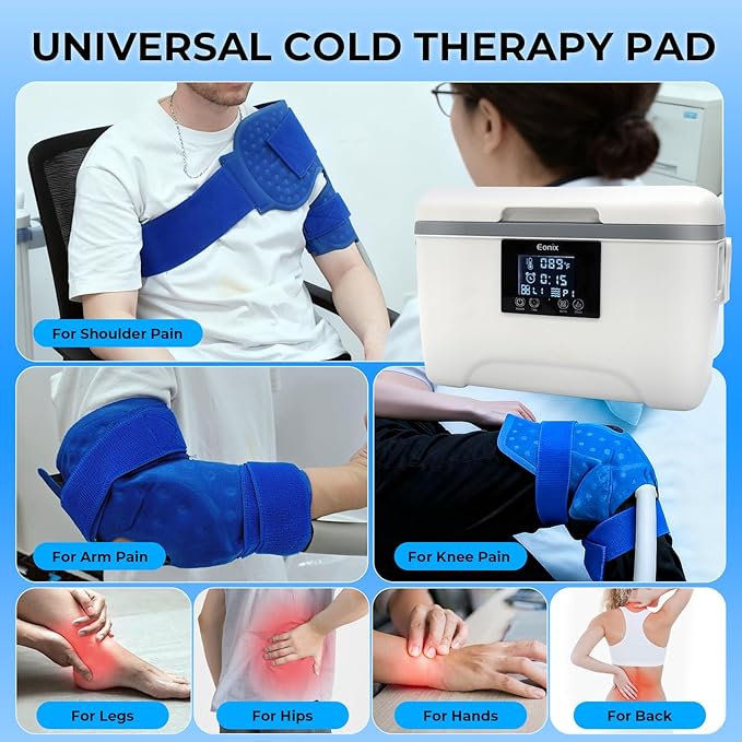EONIX Cold Therapy Machine with Programmable Timer, Portable Ice Machine for Knee After Surgery, Cryotherapy with Compression Pad for Knee, Ankle, Foot&Elbow