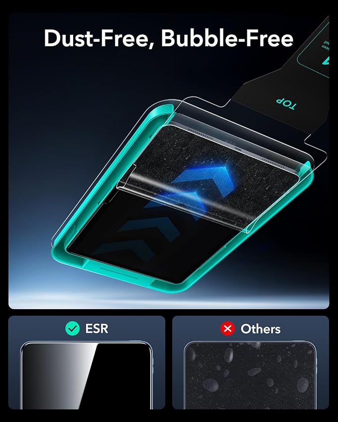 ESR 2 Pack Armorite Screen Protector for iPad Pro 11 Inch (M5/M4) 2025/2024, Military Grade Protection, 9H Hardness Tempered Glass Film with UltraFit Tray, HD Clarity, Dust and Bubble Free