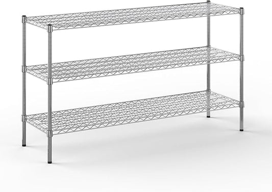 18" Deep x 60" Wide x 34" Height Wire Shelving Kit | 3-Tier | NSF Commercial Storage Rack Unit