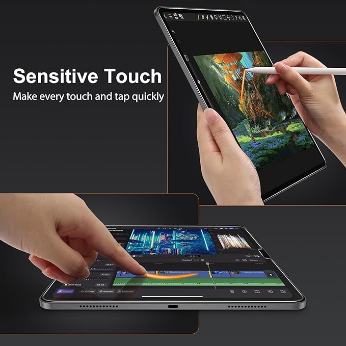 SPARIN 2 Pack Screen Protector for iPad Pro 11 inch M5 2025/M4 2024 (6th/5th Generation), 9H Hardness Tempered Glass with Easy Application Tray, Face ID & Apple Pencil Compatible and Case Friendly