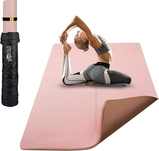 Large Yoga Mat (6'x4') – 1/4" & 1/2" Thick Exercise Mats for Home Workout, Extra Wide Workout Mats for Home Gym, Yoga, Pilates, Stretching, Floor & More