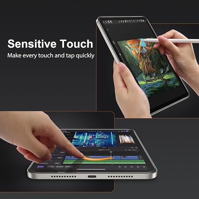 SPARIN Screen Protector for iPad Mini 7 8.3 inches 2024 (A17 Pro)/iPad Mini 6 2021, [2 Pack] for iPad Mini 7th/6th Generation Tempered Glass, Auto Alignment/Easy Installation Tray/Case Friendly