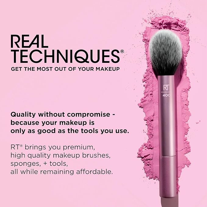 Real Techniques 6 Piece Everyday Essentials Makeup Brush Set, Includes 4 Brushes & 2 Makeup Sponges, For Foundation, Blush, Bronzer, Contour, Eyeshadow, & Powder, Travel Gift Set, Cruelty-Free & Vegan