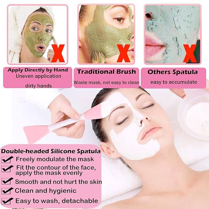Silicone Face Mask Brush, Facial Mud Mask Applicator Brush Flexible for Applying Facial Mask,Sleeping Mask,Clay Mask,Body Lotion Mask Beauty Tools Makeup Brushes Applicator