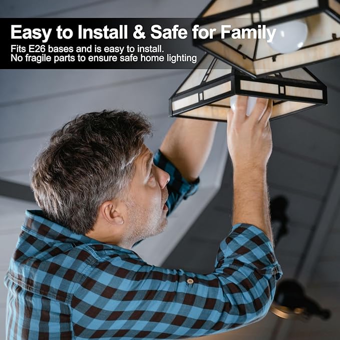 TJOY LED Light Bulbs Daylight 5000K, 60 Watt Equivalent LED Bulb, 9W Bright White Light Bulb, A19 E26 Standard Base, Non Dimmable, Energy Saving, 800LM, 120V, UL Listed, 15000 Hour Lifetime, 6 Pack