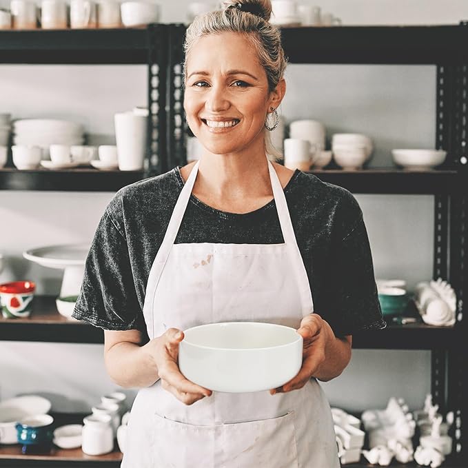 ZOUTOG Plant Pot 6 Inch,Ceramic Succulent Pots for Flower with Drainage and Tray,Succulent Planters for Indoor Plants White Round with Home,Office,Pack of 2