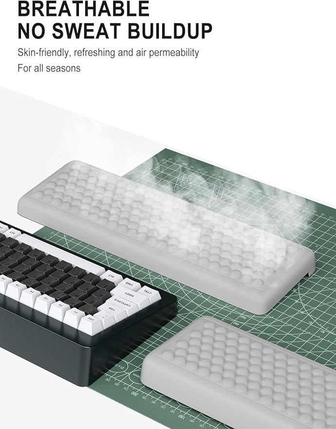 Hsurbtra L-Shaped Desk Elbow Pad, 2-Piece Soft Memory Foam Elbow Support Padding with Non-Slip Rubber Base, Ergonomic Desk Edge Cushion Wrist Rest for Office, Home, Work, Gaming, Gray