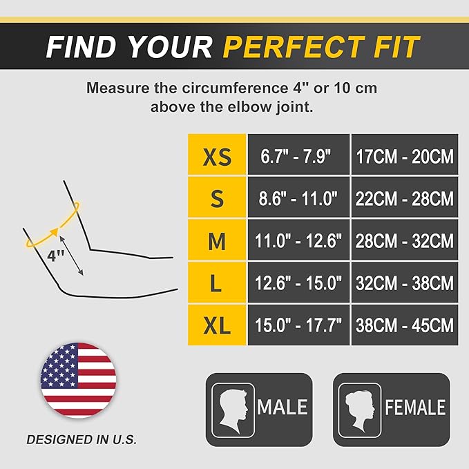 CAMBIVO 2 Pack Elbow Brace for Tendonitis, Tennis Elbow Compression Support Sleeve for Golfers Elbow Pain Relief, Arthritis, Bursitis, Workout, Weightlifting (Black-Grey,Large)