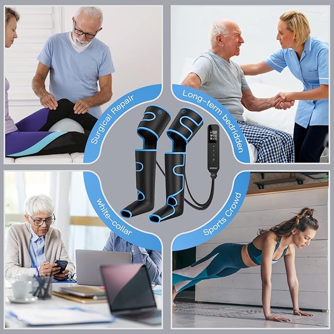 CINCOM Leg Massager with Heat and Compression, Air Compression Leg Massager for Circulation and Pain Relief Muscles Relaxation Gifts FSA - HSA