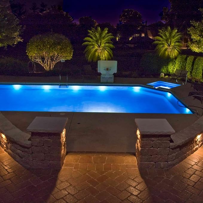 DC 12V LED Hardscape Light - 7 Inch RGBW 2W Deck Step, Wall, Garden Pathway Light - Outdoor IP65 Waterproof - 10 Pack