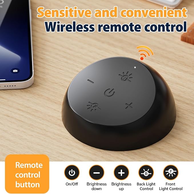 Computer Monitor Light,Screen Monitor Light Bar with Backlight for Eye Caring,E-Reading LED Task Lamp with Color/Dimming Adjustment,Remote Control,No Screen Glare Space Saving Home Office Lamp