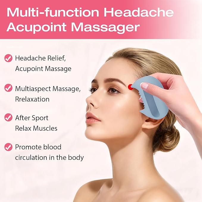Relief Head & Body Acupressure Massager - Flexible Silicon Tool for Headache, Neck, Shoulder, Leg Pain, Muscle Fatigue & Circulation Boost - Post-Workout Recovery & Full-Body Massage (Blue)