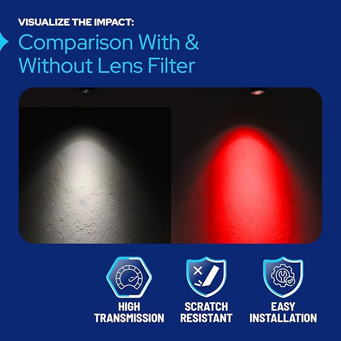 KastLite Red Acrylic Lens Filter for Halo Track Lighting | Track Light Head - Adjust The Color of Your Lighting | Select Lens Size - PAR 30 Bulb for Spotlight Fixtures