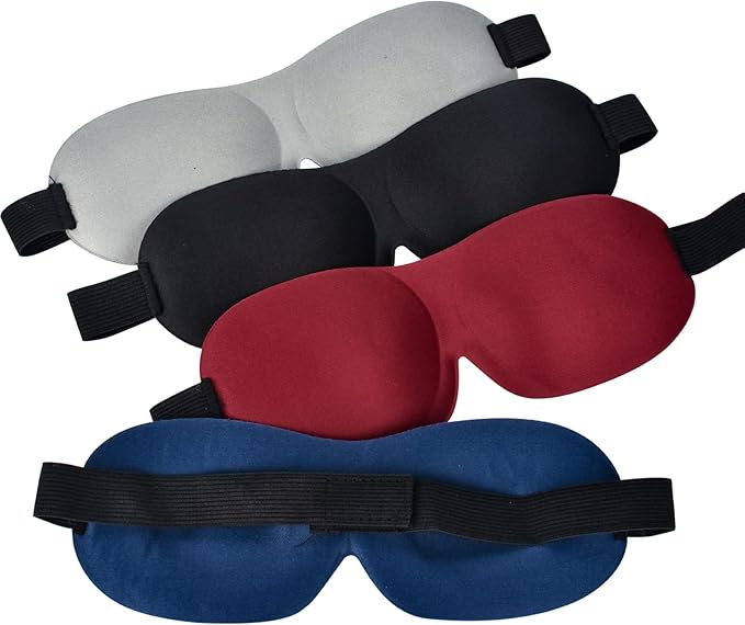 AccEncyc 4 Pcs Sleep Mask 3D Eye Mask for Sleeping Eye Covers for Back and Side Sleeper at Travel, Sleep, Airplane