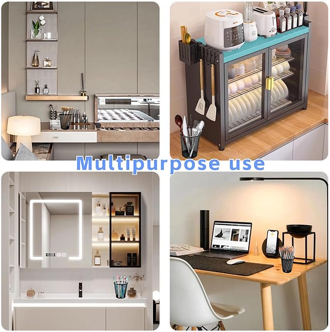 4 Packs Pen Holders, Mesh Pencil Holder Metal Pen Cup Black for Desk, Multifunctional Organizer for Office School Home Makeup Brush，Pencil Cup for Pen