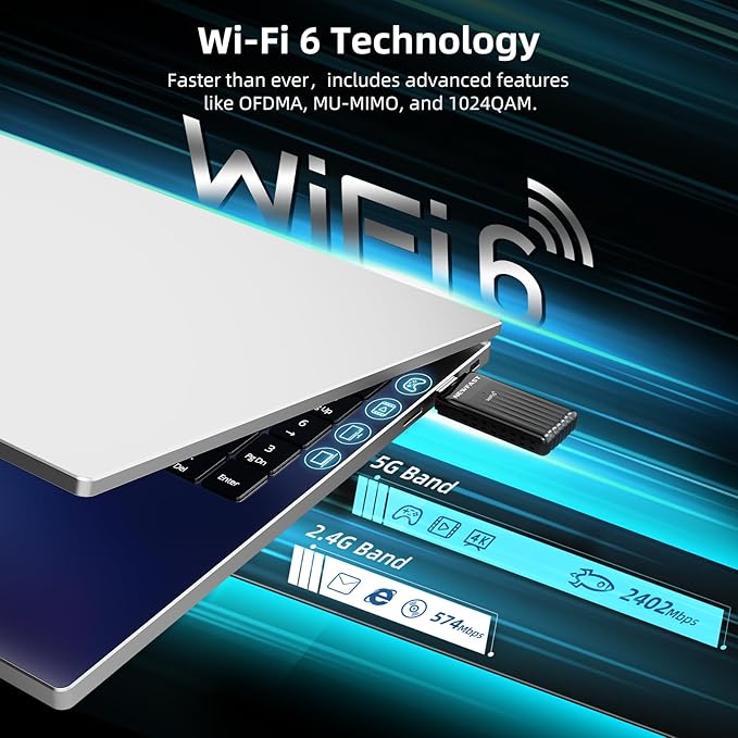 NEWFAST WiFi 6 Adapter for Desktop PC NF-U351, AX3000 USB 3.0 WiFi Adapter for PC, Dual Band Wireless Network Adapter, MU-MIMO, OFDMA, WPA3, Supports Windows 11/10,Portable Design