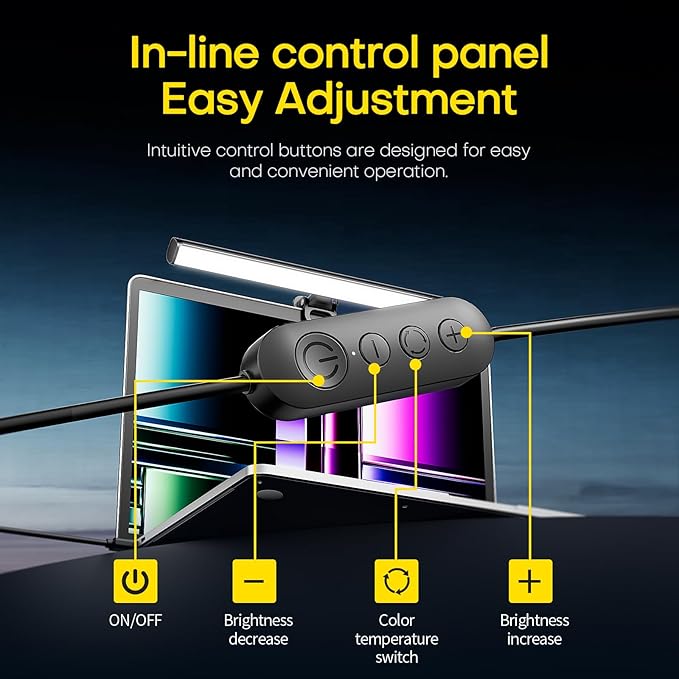 XINBAOHONG Mini Laptop Monitor Light, Computer Monitor Screen Light Care-Reading LED Task Lamp Adjustable Brightness Color Temperature Reading Laptops