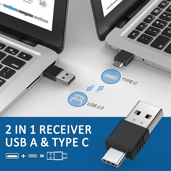 2IN1 Laser Pointer Digital Presentation Clicker on TV Screen w USB Flash Drive, Highlight Clicker for Powerpoint Presentation USB C A for Laptop MacBook Computer, PPT Clicker for Office Classroom