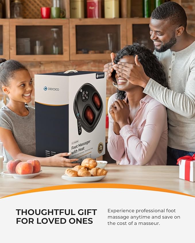 CooCoCo HSA Store Eligible Foot Massager with Heat, Plantar Fasciitis Feet Massager with Remote, Deep Kneading & Compression, FSA Foot Warmer for Home Office, Christmas Gifts for Women Men Mom Dad