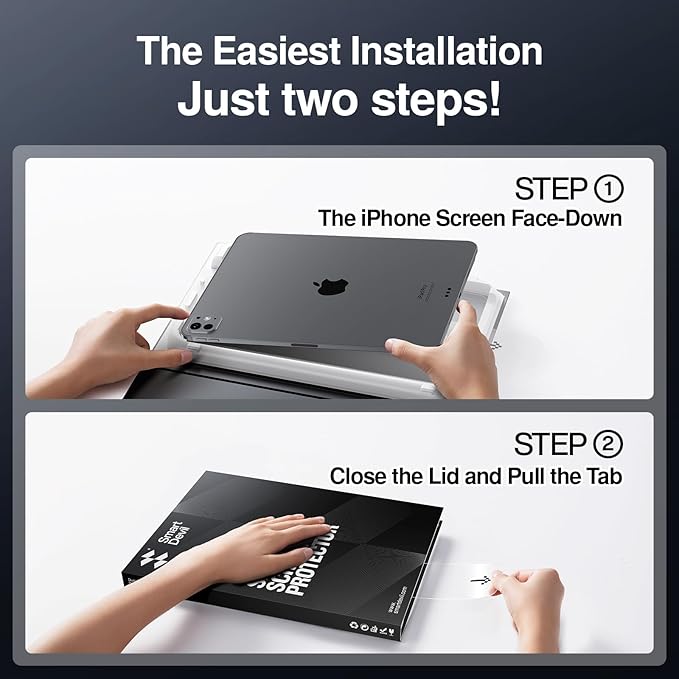 SMARTDEVIL Screen Protector for iPad Pro 11 inch (2025/2024/2022/2021/2020/2018, M5/M4/M2/M1) with Easy Installation Frame, 9H Clear Tempered Glass Film, Anti-Shatter, 2 Pack