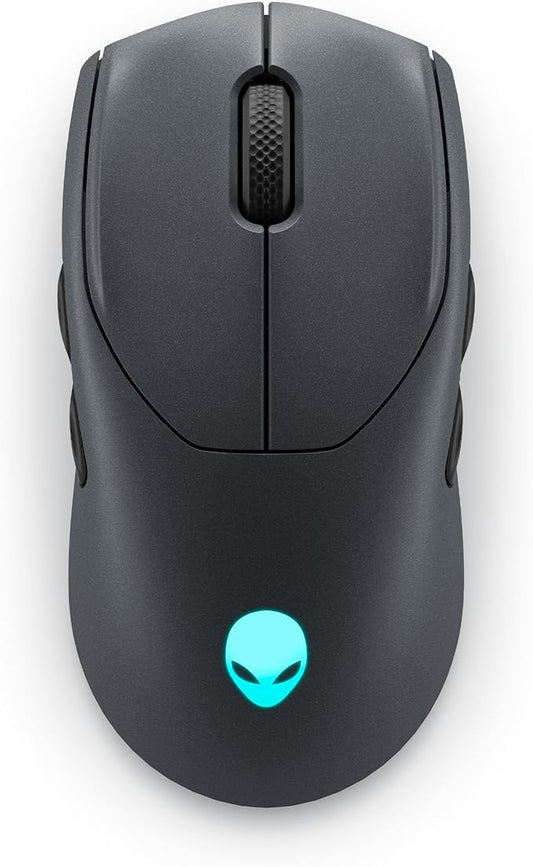 Alienware AW720M Tri-Mode Wireless Gaming Mouse - 2.4GHz Wireless, Bluetooth 5.1, 26,000 DPI, 8-Fully Programmable Buttons, Magnetic Snap Charging Adapter USB-A to USB-C Cable - Dark Side of The Moon